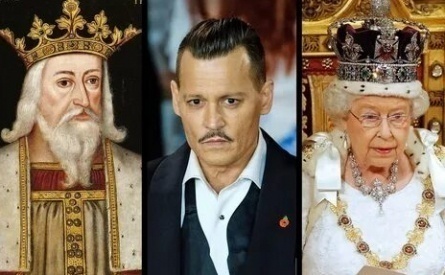 Джонни Депп и Елизавета II - родственники кадры Джонни Депп и Елизавета II - родственники кадры
