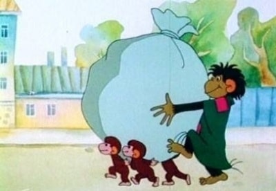 кадр из фильма Обезьянки и грабители