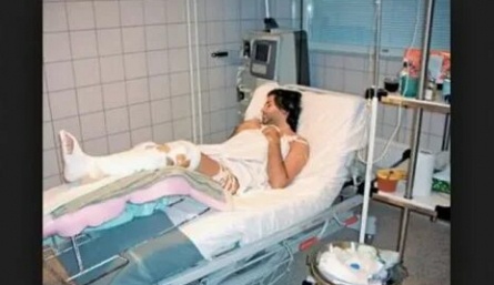 Авраам Руссо ушиб ногу в ДТП кадры